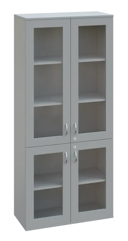 SPO 33 skříň 4-dveřová/ sklo lamino - šedá